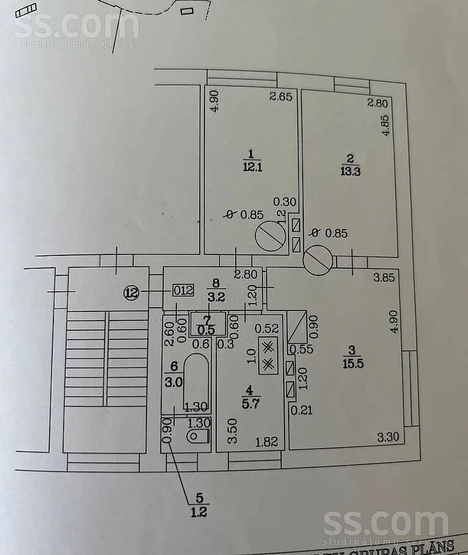 Trīsistabu dzīvoklis — Saullēkti 12 — bilde 2