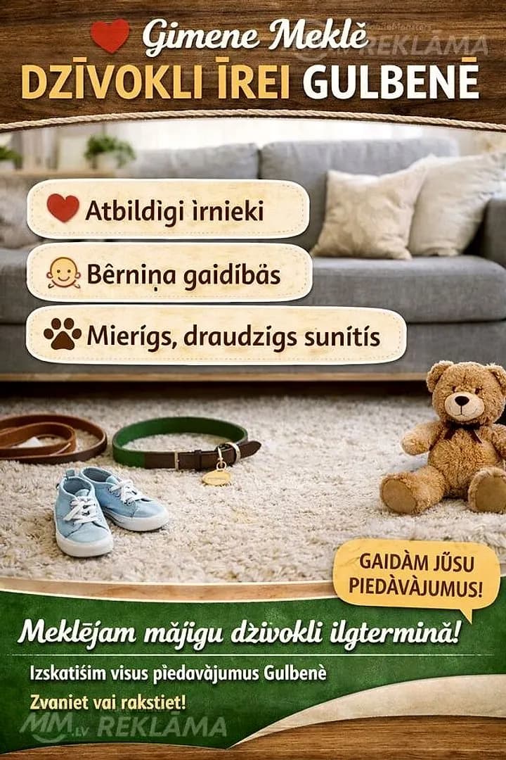 Gribam izīrēt dzīvokli Gulbenē
