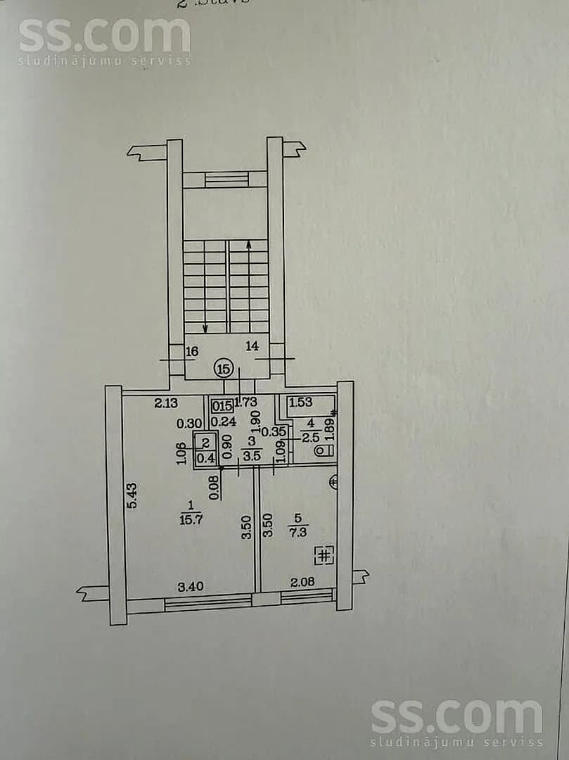 Vienistabas dzīvoklis — Kaunas iela 66