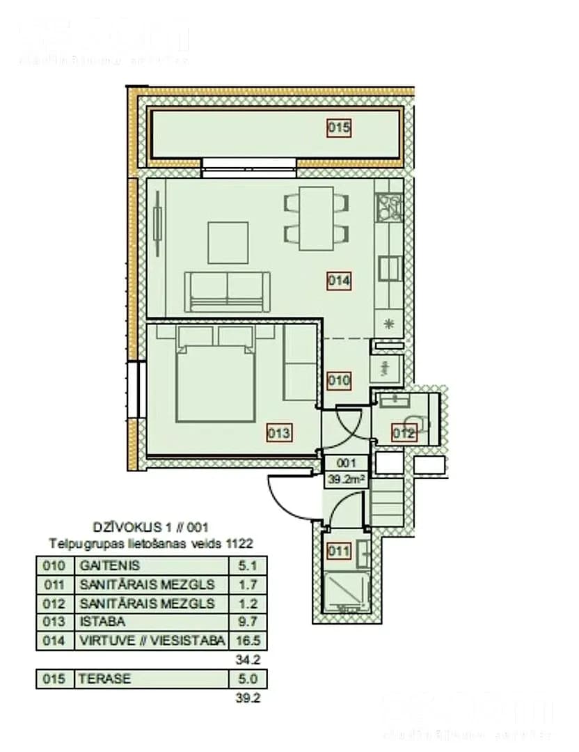 Divistabu dzīvoklis — Sabiles 15b — bilde 2