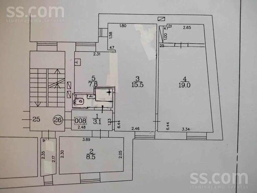 Trīsistabu dzīvoklis — Lāčplēša 45 — bilde 4